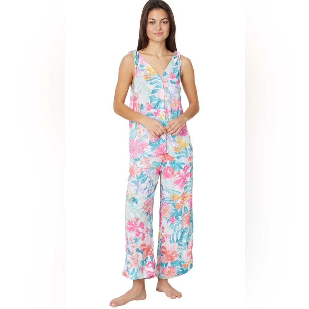 Tommy Bahama Sleeveless Cropped PJ Set Tropical Gardens Sz  LG NWT